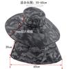 Camouflage Bucket Hat Outdoor Visor Oversized Brim Mosquito-proof Mesh Shawl Sun Protection Fishing Hat Sun Hat