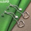 925 Sterling Silver Sweet And Cool Double Heart Tassel Earrings - Stylish Evening Jewelry