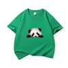 Kids Cotton T Shirt Cute Peeking Panda Print Crew Neck Short Sleeve Tee Casual Breathable Boys Girls Summer Tops