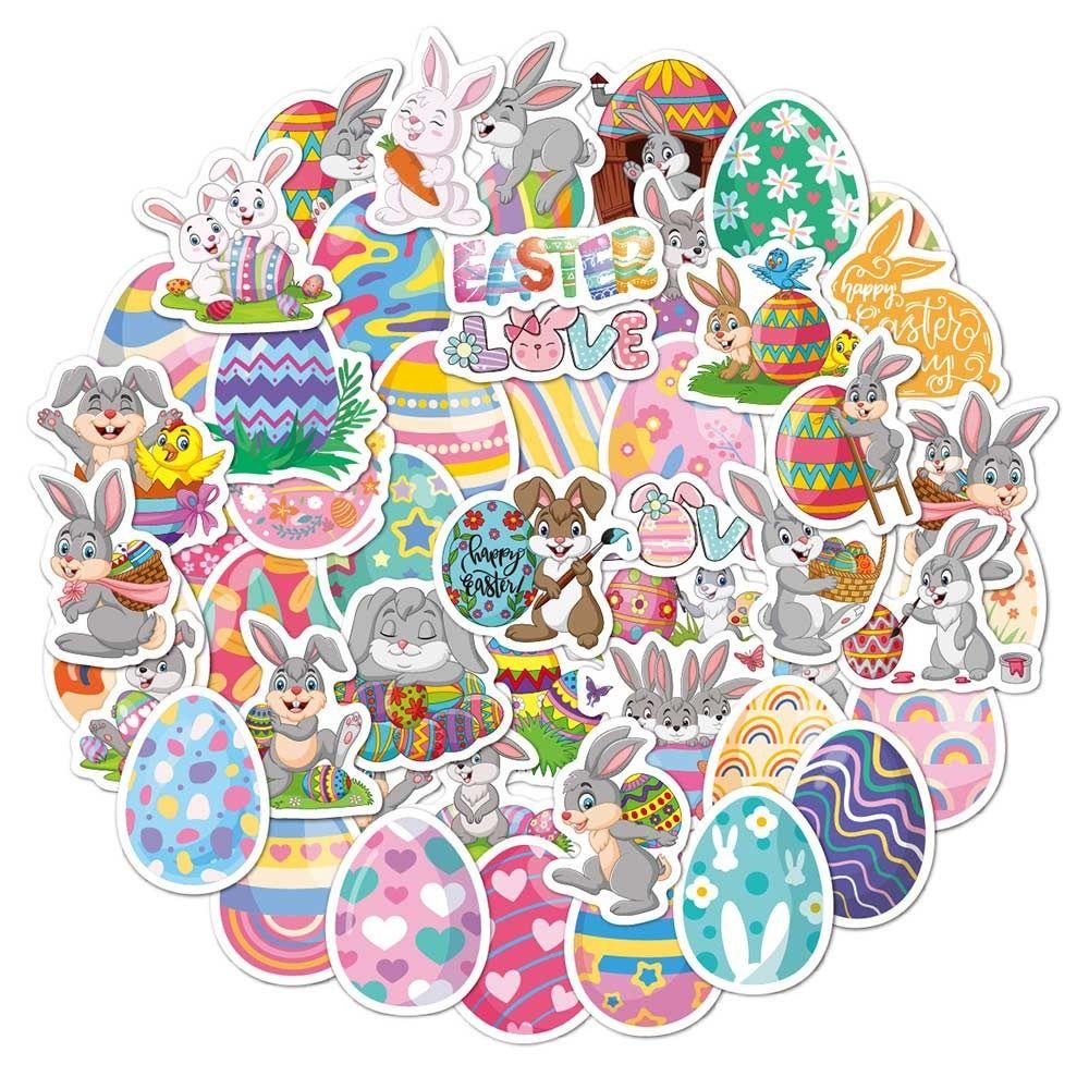 50/100PCS Multicolor Cartoon Rabbit Stickers Vinyl Holographic Glisten Decorative Sticker Removable Waterproof