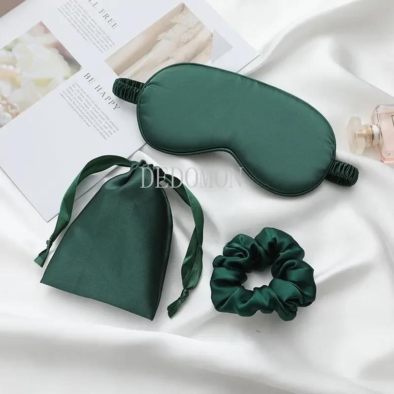 3Pcs Set Women Imitated Silk Sleep Eye Mask Eye Patches Eyeshade Blindfold Travel Rest Eye Cover Night Eyeshade
