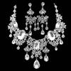 2 Teile/satz Glänzende Volle Strass Quaste Braut Statement Bib Halskette Ohrringe