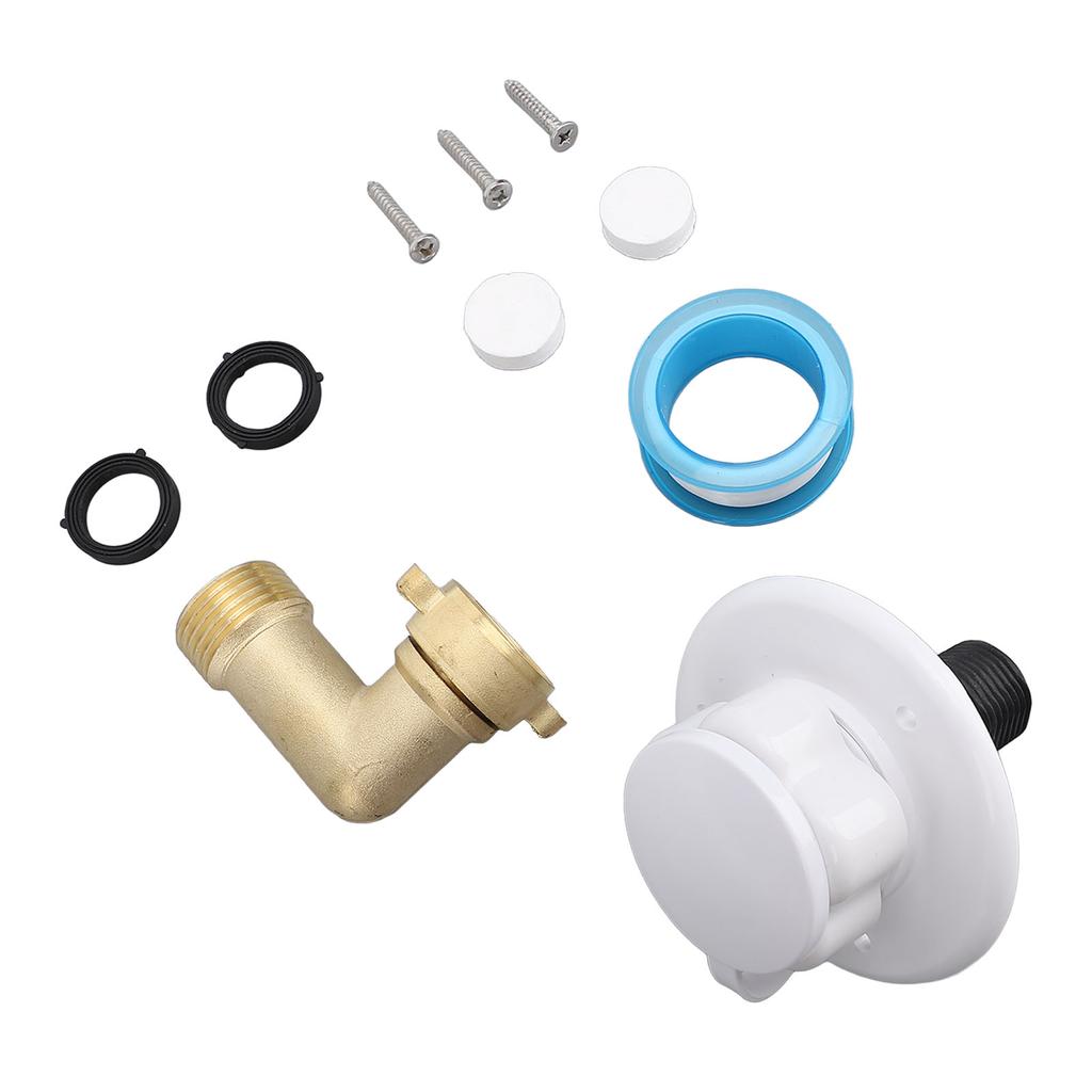 10PCS RV Water Fill Inlet Kit Brass with Hose Elbow Check Valve Hookup Connector for Motorhome Trailer Marine 90
