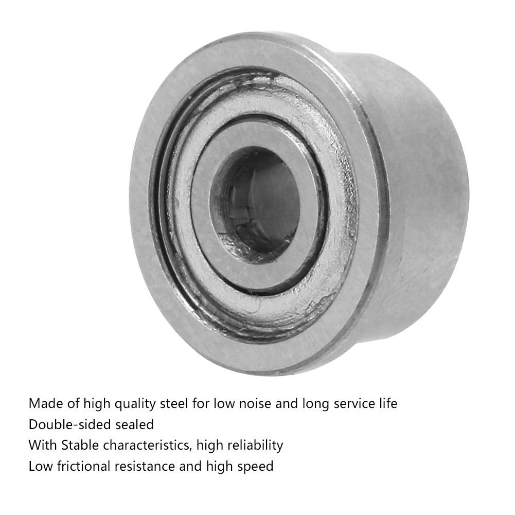 10 Stück Doppelseitig geflanschtes Kugellager Hochgeschwindigkeit Rillenkugellager aus Stahl (F603ZZ 3*9*5mm)
