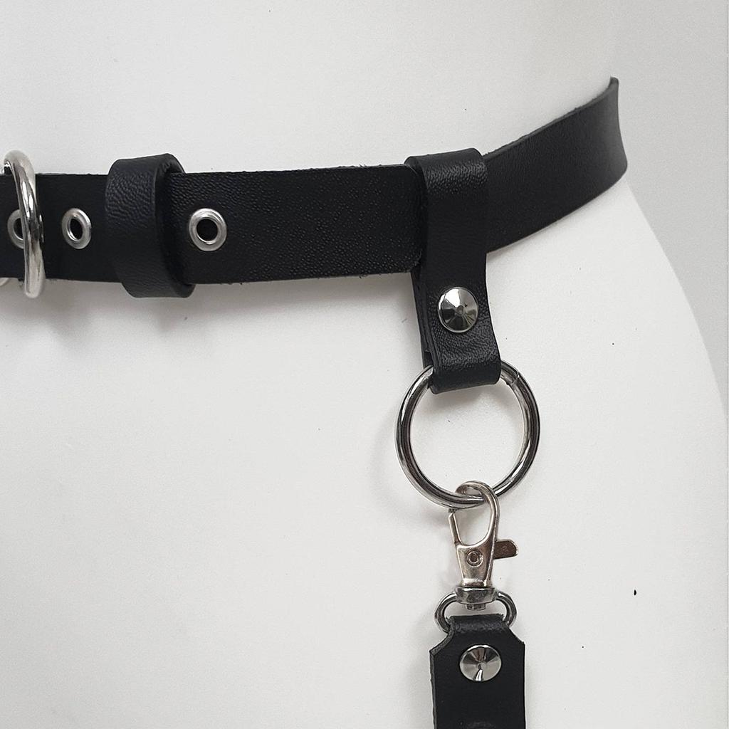 leather leg harnesses for women gothic Single-sided leg strap Adjustable Party Cosplay leather garter belt harness