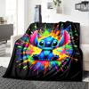 Colorful Stitch Explosion Flannel Blanket Super Soft Warm Cozy Blanket For Sofa Bed Office Travel Allseason Home Decor Gift