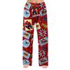 Women's Winter Flannel Pajama Pants Straight Leg Sleepwear with Printed Design