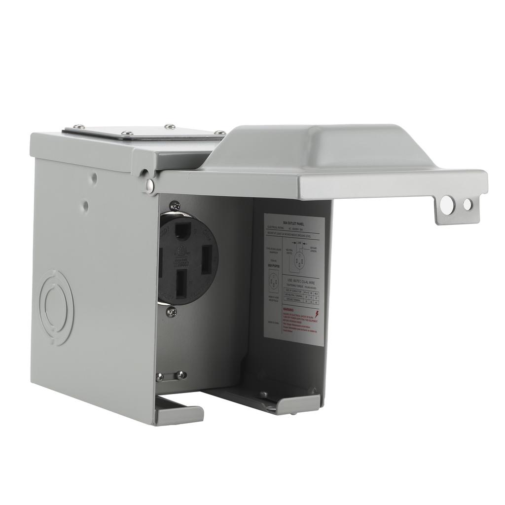 50 Amp RV Power Outlet Box Lockable US Socket Plug 14‑50R Outdoor Weather Proof