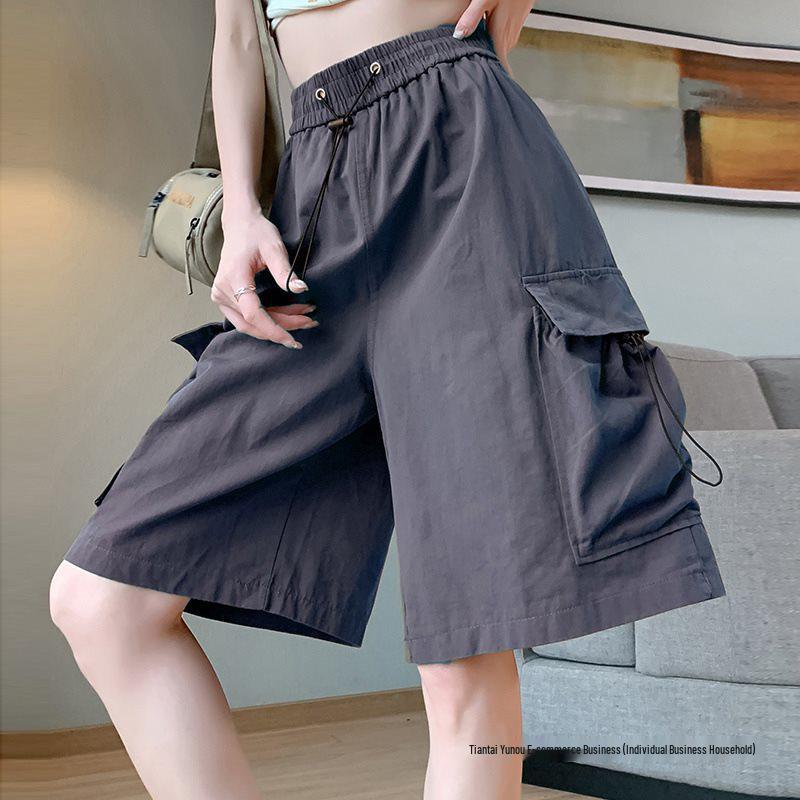 Women's American Retro Quick-Dry Sports Shorts: Summer-Ready, Loose, Versatile, Mid-Length Casual Wear