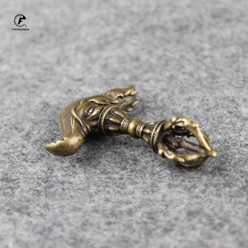 Nepal pure copper handmade elephant head down demon vajra pestle Desk Decorations Tea Pets Ornaments Brass Paperweight Crafts