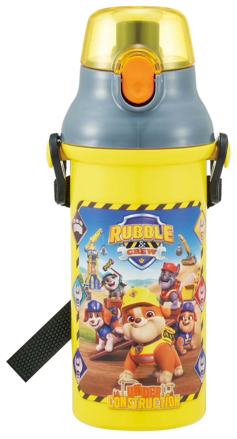 Бутылка для воды Skater Water Dishwasher Paw Patrol Раббл, 480 мл, Пластик, Открывается/закрывается одной кнопкой, Безопасная, Япония, & Команда, Для мальчиков, PSB5SAN-A