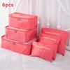 Travel Storage Bags Sixpiece Cubic Set With Multipurpose Compartments For Suitcase Organization