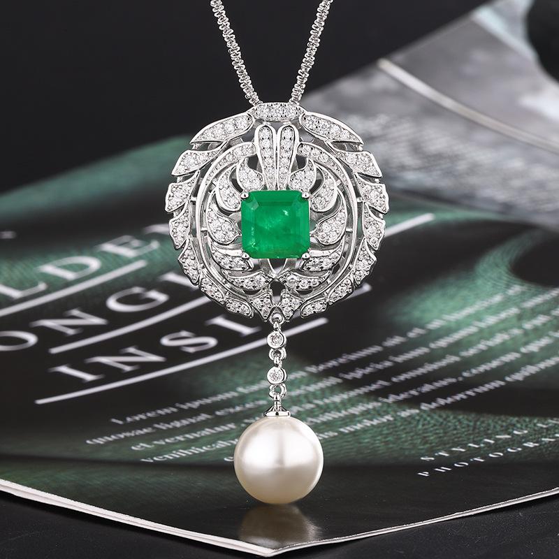 

Новый китайский винтажный кулон с рубином и изумрудом в виде голубиной крови, ожерелье с подвеской, модная пригородная мода