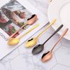 3/6/12 Pieces Gold Stirring Teaspoon Stainless Steel Coffee Spoon Set Ice Cream Cake Dessert Mini Spoon Sliverware Party Cutlery4