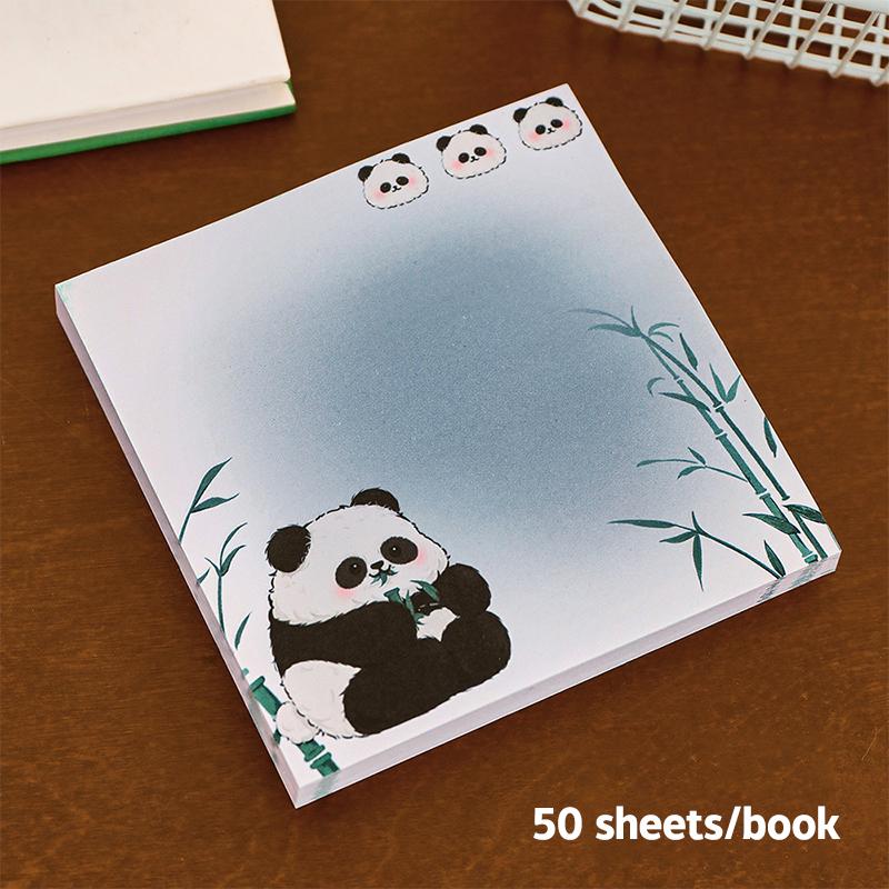 

50 листов Милые мультяшные панды Клейкие заметки Каваий Блокнот для студентов Офисные школьные аксессуары Канцелярские товары Самоклеящиеся стикеры