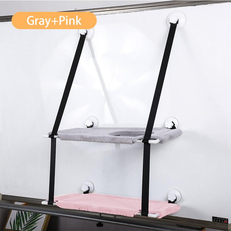 Hanging Double-layer Velvet Cat Suspension Bed Winter Warm Nest Window Suction Cup Suspension Pet Supplies 20kg Cat Accessories
