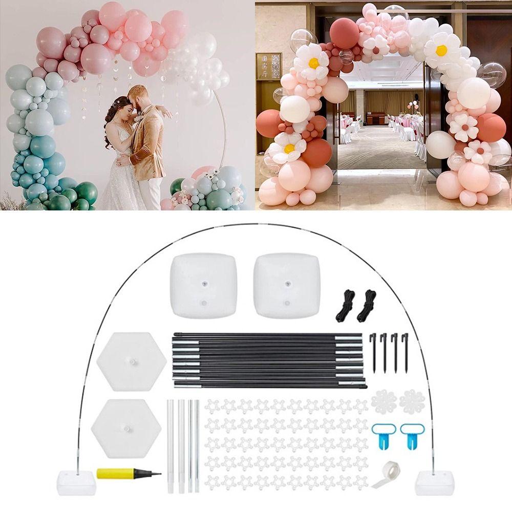 Adjustable Balloon Arch Kit 15 Fiber Rods Semicircle Frame Balloon Stand Holder with Accessories Balloon Arch Support
