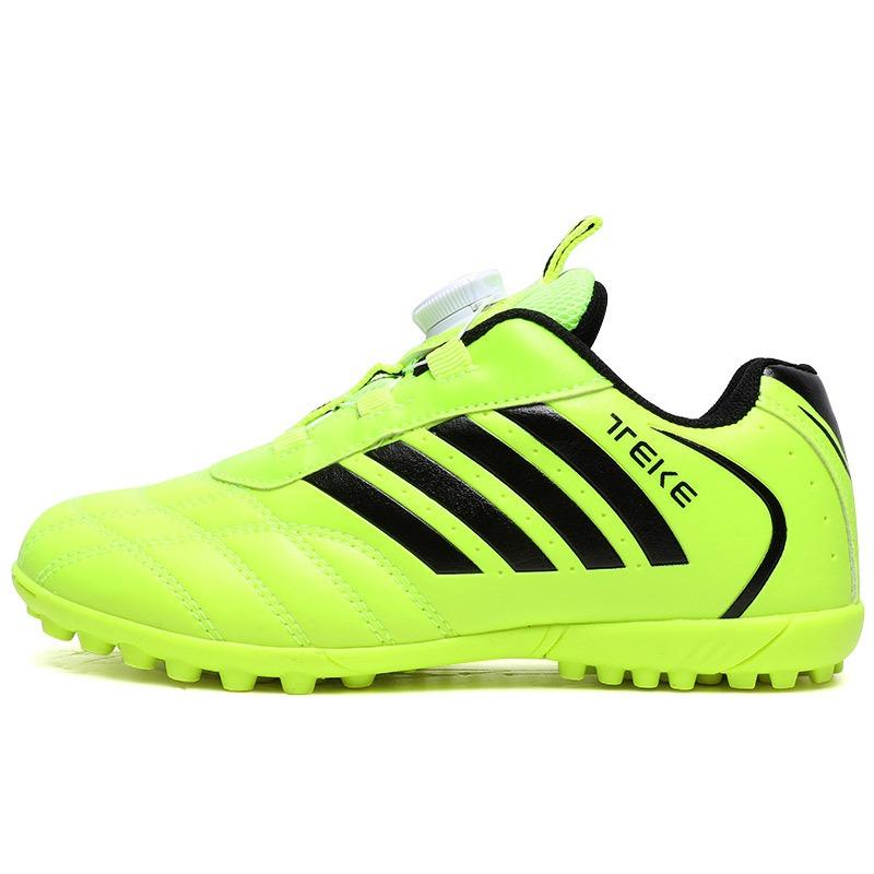Children's football shoes broken nails rotating buckle leather feet boys and girls students artificial turf anti-skid training shoes