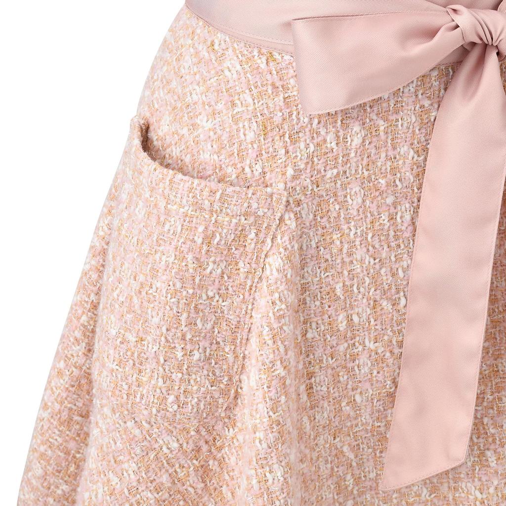 Francfranc Tweed Full Apron, Pink