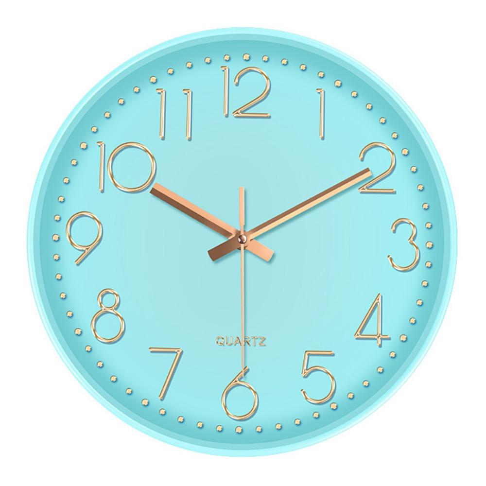 Non-Ticking Nordic Wall Clock Round Wall Hanging Clock Electronic Color Clock  Living Bedroom