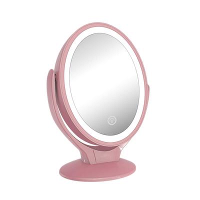 Specchio per Trucco con Luce, Specchio Ingranditore Double-Sided 1X/7X, Ricaricabile USB, Rotante a 360°, Specchio da Trucco LED da Tavolo