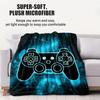 Game player controller pattern Flannel printed blanket suitable for all seasons suitable for living room office sofa and travel