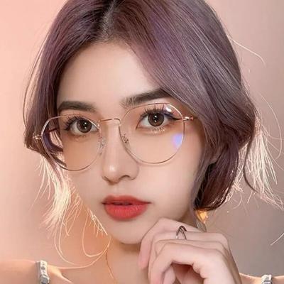 Luxury Blue Light Blocking Eyeglasses 3 Colors Irregular Frame Myopia Glasses Men Women Trendy Ladies Minus Diopter Eyewear
