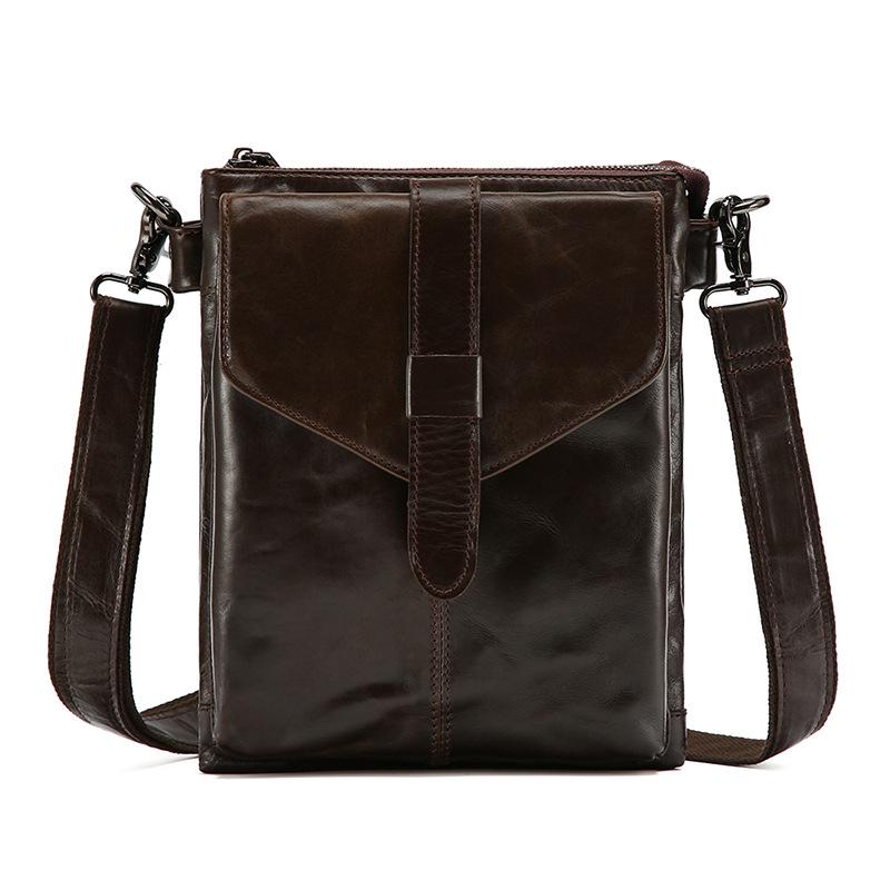 Men's Genuine Leather Crossbody Shoulder Bag - Casual, High-Quality, Large Capacity Bag