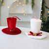 Set of 2 Christmas Hat Ornaments Mini Santa Hats Xmas Tree Hanging Decorations Holiday Party Winter Home Décor Accessories