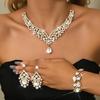 Vintage Evening Dress Jewelry Set: European & American Floral Necklace and Earrings