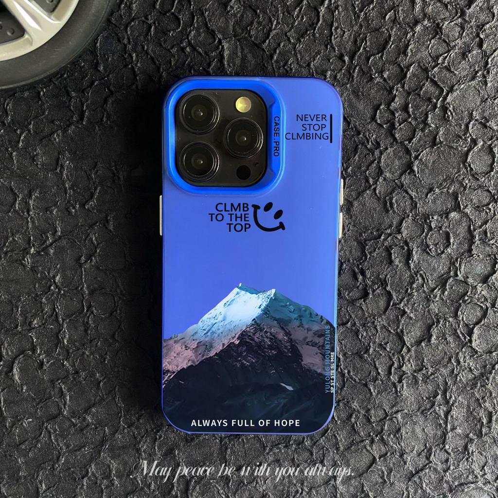 Snow Mountain Scenery iPhone 16 Pro Max Phone Case, New Color Silver 15/14mm Personalized IMD Drop-Proof Case 13