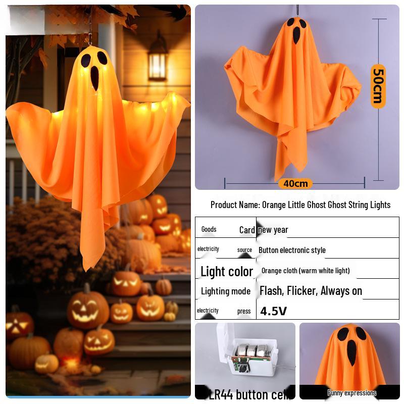 Glowing Ghost Lantern Pendant for Spooky Halloween Outdoor Decoration
