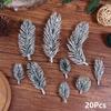 20Pcs Christmas Tree Decoration Artificial PE White Flocking Pine Branches Festive DIY Home Party Ornaments Aesthetic Room Decor