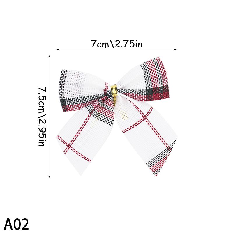 2pcs Buffalo Plaid Bows for Christmas Decorations Christmas Tree Ornaments New Year Noel Navidad Decor Birthday Gift DIY Bow