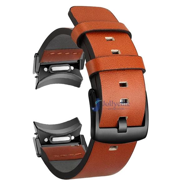No Gaps Leather Band for Samsung Galaxy Watch 7 6 5 4 40 44mm Quick Fit Metal Buckle Strap for Galaxy Watch6 4 Classic 43 47mm