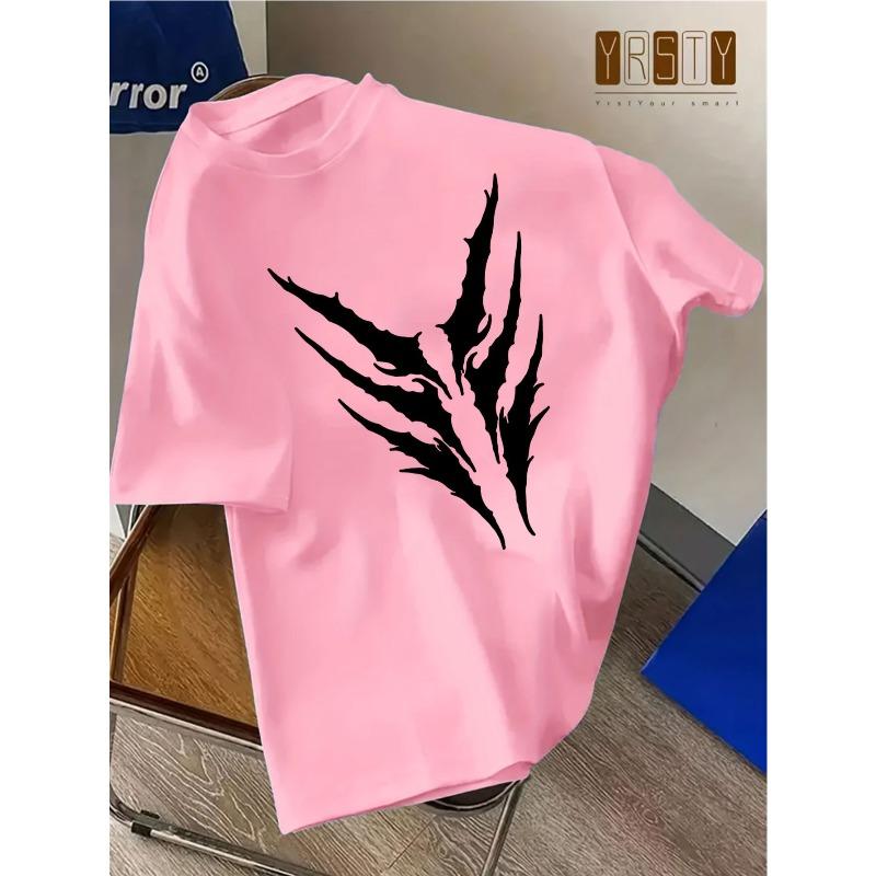 European sizes Fashion Trendy Claw Print Short Sleeve  T-Shirt for and - Summer Casual Versatile Top