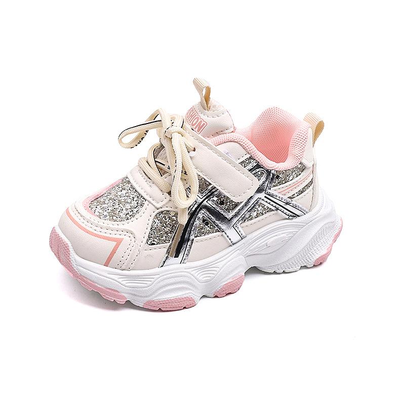 Children's sneakers 2025 spring and autumn baby girl shoes boys solid sole running shoes girls soft sole dad shoes tide