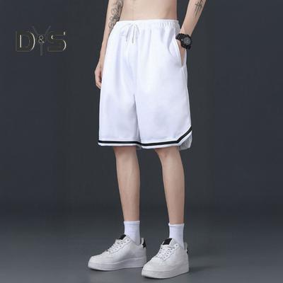 Pantaloni Scurți de Vară pentru Bărbați Talie Elastică Șnur Ajustabil Pantaloni Scurți Sport cu Buzunare Culoare Solidă Picior Larg Pantaloni Scurți Casual
