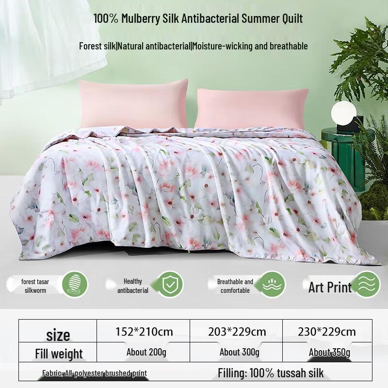 FUANNA Lyocell Cover Silk Blend Antibacterial Summer Quilt