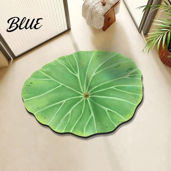 Green Leaf Floor to Clean Irregular Shaped 3D Rug Mat Realistic Anti Easy Slip Doormat