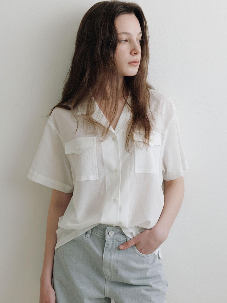 The Rye Pocket Half Sleeve Shirt(Ivory) Ivory/Free