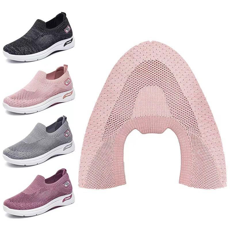 2025 direct supply one-pedal socks shoes 3D fly-knitting upper knitted upper high elastic breathable fly-knitting help surface work in progress