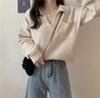 Women's Retro V-Neck Knitted Pullover Sweater - Soft Wool, Loose Fit, Autumn Style Jacket
