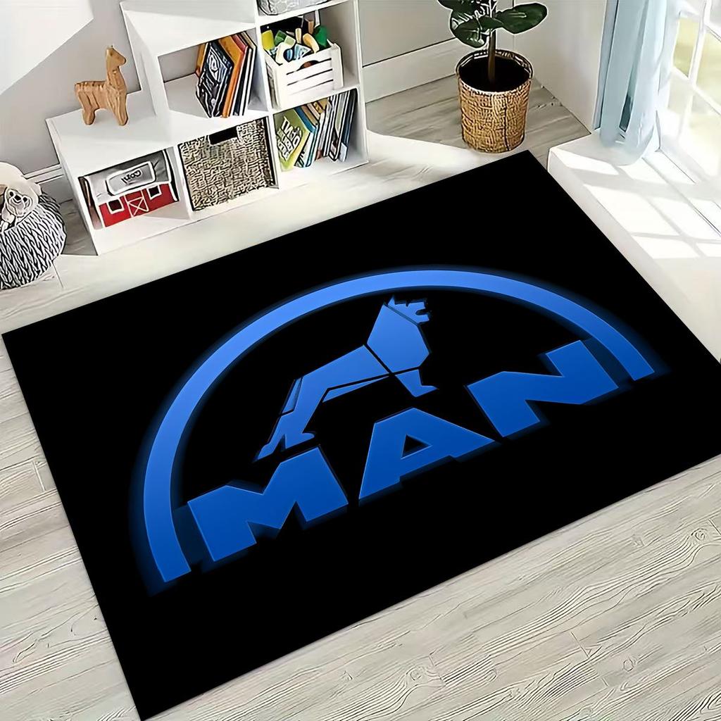 3D Man Truck Logo Motorcycle Carpet Rug for Bedroom Living Room Sofa Home Doormat Decor,Large Kids Play Non-slip Floor Mat