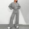 Women's 2 Piece Outfits Fall Casual Zip Up Tracksuit Long Sleeve Sweatshirt And Wide Leg Sweatpant Lounge Set
