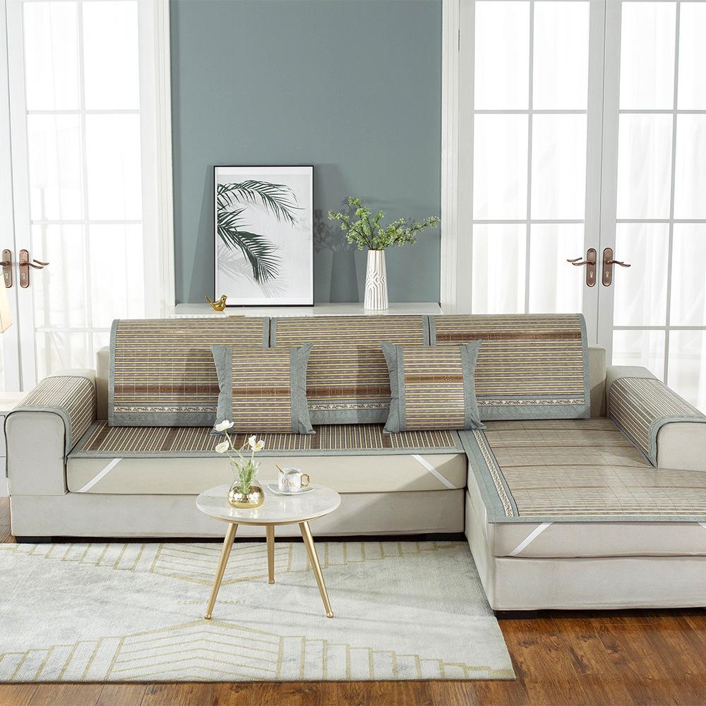 כרית ספת מחצלת במבוק קיץ קרח משי קיץ כרית מחצלת ספה בסגנון סיני כרית מחצלת במבוק כרית כיסא מחצלת קש