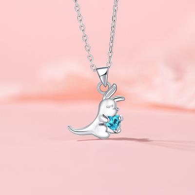 Oryginalny Naszyjnik Kangur Serii Barra Paradise Blue Love Damski Uroczy Design Łańcuszek do Obojczyka ze Stali Nierdzewnej