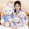 Plush Doll Dressed White Rabbit Soft Plush Collectible for Home Decor Desk Bedroom Birthday Holiday Gift for Home Decor