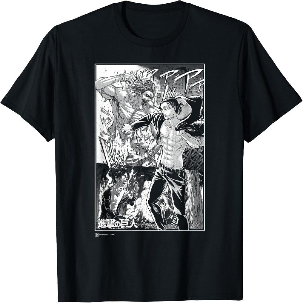 

Футболка в манга-стиле с трансформацией титана Эрена Йегера S