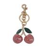 Sweet Crystal Cherries Charm Keychains Pendant Fashion Car Keyring Haning Ornament Backpack Decoration Key Holder